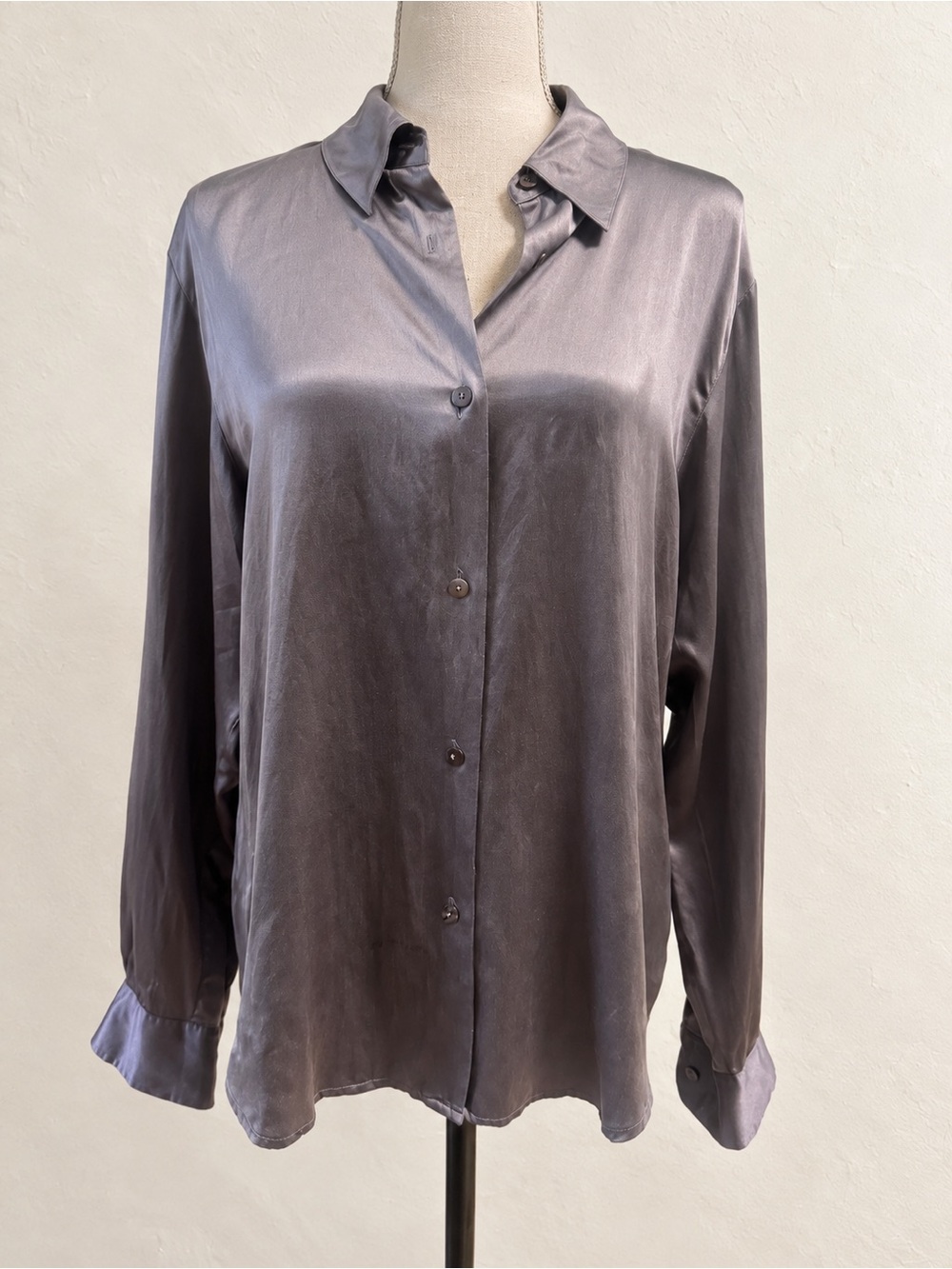 🩶 Vintage Valerie Stevens | 100% Pure Silk Blouse | Size 14